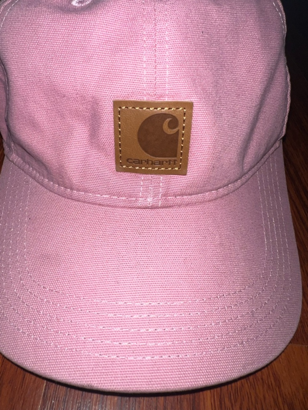 Carhartt Pink Canvas Baseball Cap with Leather Patch - Picture 2 of 4